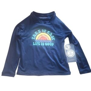 Life is Good Kids Long Sleeve Rash Guard Sun Shirt UPF 50 Take it Easy  Small‎